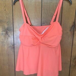 SHEIN Coral Twist Front Swim Tankini Top